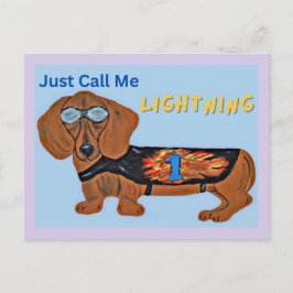 Dachshund-Renn Hund NENNE MICH EINFACH BLITZ! Postkarte