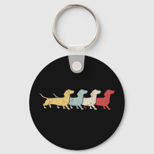 Dachshund Retro Vintage Schlüsselanhänger