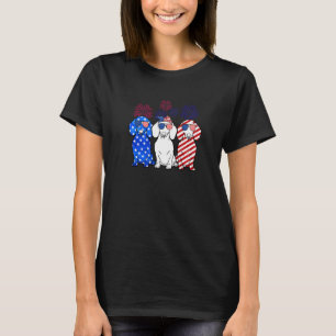 Dachshund Rot Weiß Blau 4. Juli Amerikanisch Us F T-Shirt
