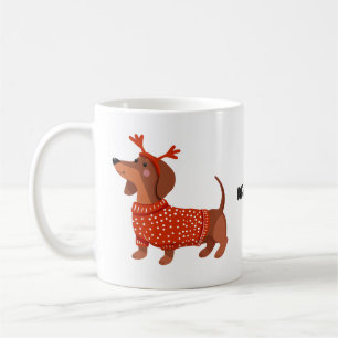 Dachshund roter Pullover Sausage Dog Liebhaber Kaf Kaffeetasse