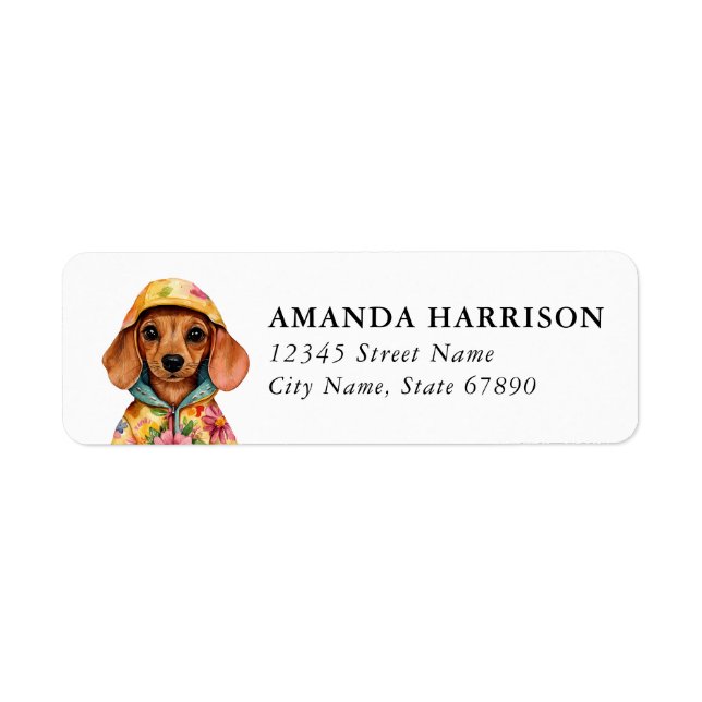 Dachshund-Rücksende-Adressetiketten (Vorne)