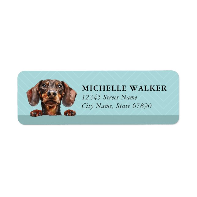 Dachshund-Rücksendeadressetiketten (Vorne)