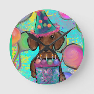 Dachshund runde wanduhr