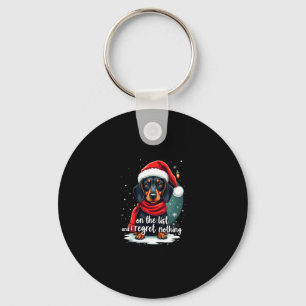 Dachshund Santa auf der Liste der Ungezogenen Dach Schlüsselanhänger