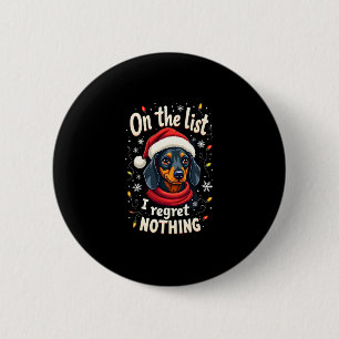Dachshund Santa auf der unartigen Liste Dachshund  Button