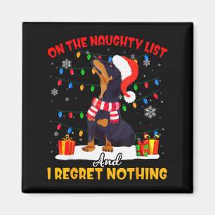 Dachshund Santa auf der unartigen Liste Dachshund Magnet