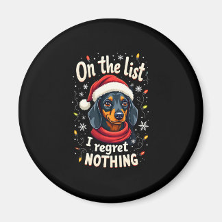 Dachshund Santa auf der unartigen Liste Dachshund Magnet