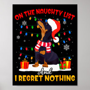 Dachshund Santa auf der unartigen Liste Dachshund Poster