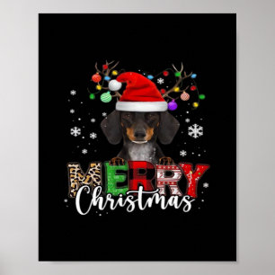 Dachshund Santa Hund Frohe Weihnachten Oversized T Poster