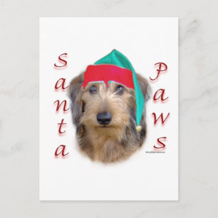 Dachshund Santa Pfoten Feiertagspostkarte
