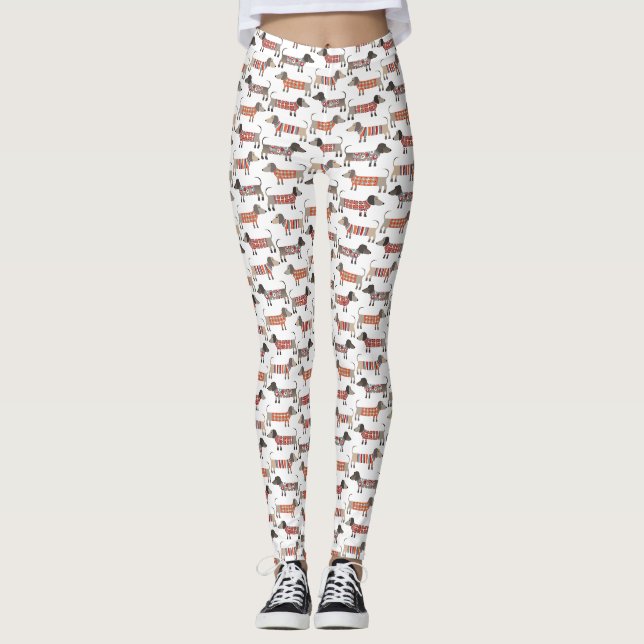 Dachshund Saucage Chien Leggings (Devant)