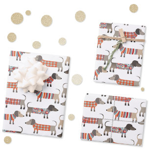 Dachshund Saucisse Chien Envelopper feuilles papie