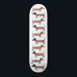 Dachshund Sausage Dog Skateboard<br><div class="desc">Cute little Dachshund sausage or wiener dogs in woolly knitwear. Perfect for dog lovers and dog walkers.</div>