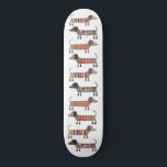 Dachshund Sausage Dog Skateboard<br><div class="desc">Cute little Dachshund sausage or wiener dogs in woolly knitwear. Perfect for dog lovers and dog walkers.</div>