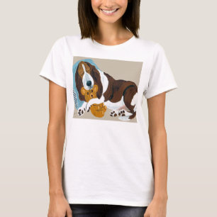 Dachshund schlafend mit Teddybären T-Shirt