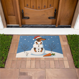 Dachshund-Schneemann-Weihnachtsfußmatte Fußmatte