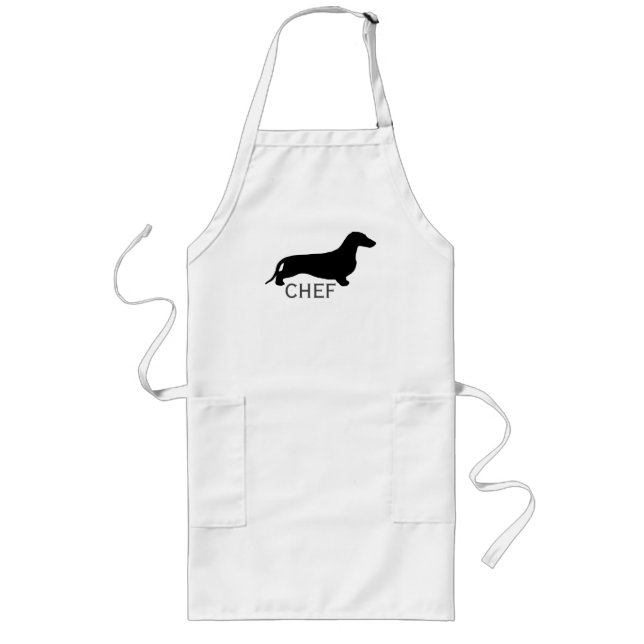Dachshund silhouette black + your ideas lange schürze (Vorne)