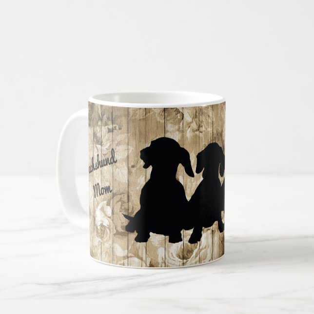 Dachshund Silhouette Mug (Devant gauche)