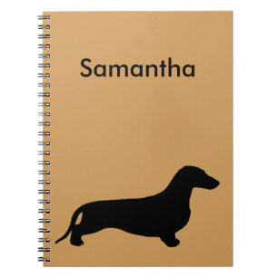 Dachshund-Silhouette schwarz + Ihre Ideen Notizblock