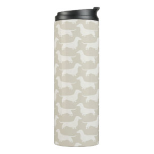 Dachshund Silhouetten Muster Thermosbecher