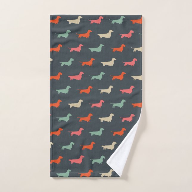 Dachshund Silhouettes Wiener Amoureux des chiens (Serviette à main)