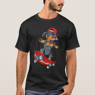 Dachshund Skateboard Wiener Hund Lustiges Skateboa T-Shirt
