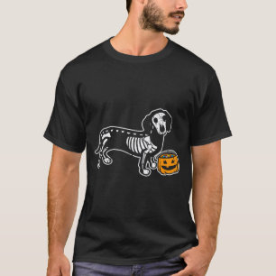 Dachshund-Skelett Jack O Lantern Lustiger Hallowee T-Shirt