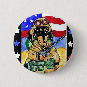 Dachshund Soldat Button