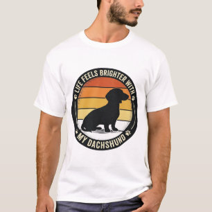 Dachshund-Sonnenuntergangs-Shirt Vintage-Hundelieb T-Shirt