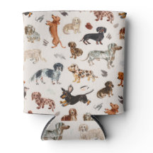 DACHSHUND SPAZIERGANG Wasserfarben-Hundedruck Crem