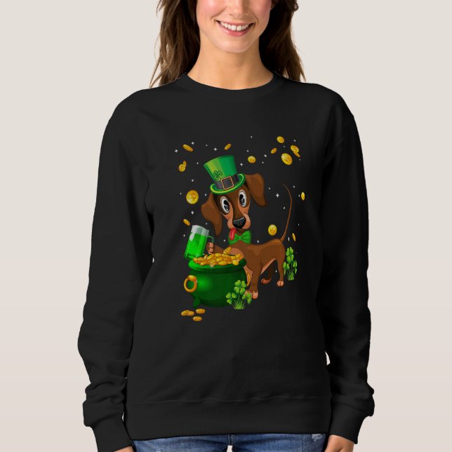 Dachshund St Patrick's Day Irish C  Dog Sweatshirt (Vorderseite)