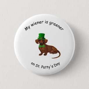 Dachshund St. Patrick's Day Knopf Button