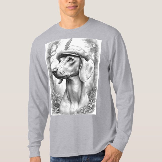 Dachshund Statue Hunter T-Shirt (Vorderseite)