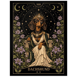 Dachshund, Sternen-Tarot-Kunst Postkarte