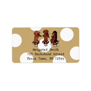 Dachshund Streich-Trio-Adressetiketten Adressaufkleber