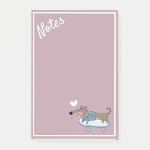 Dachshund sur Skateboard Post-It Notes