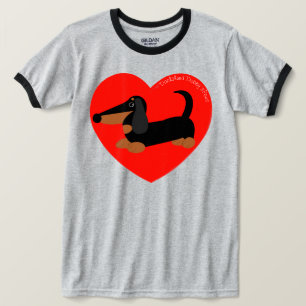 Dachshund T-SHIRT Coeur rouge