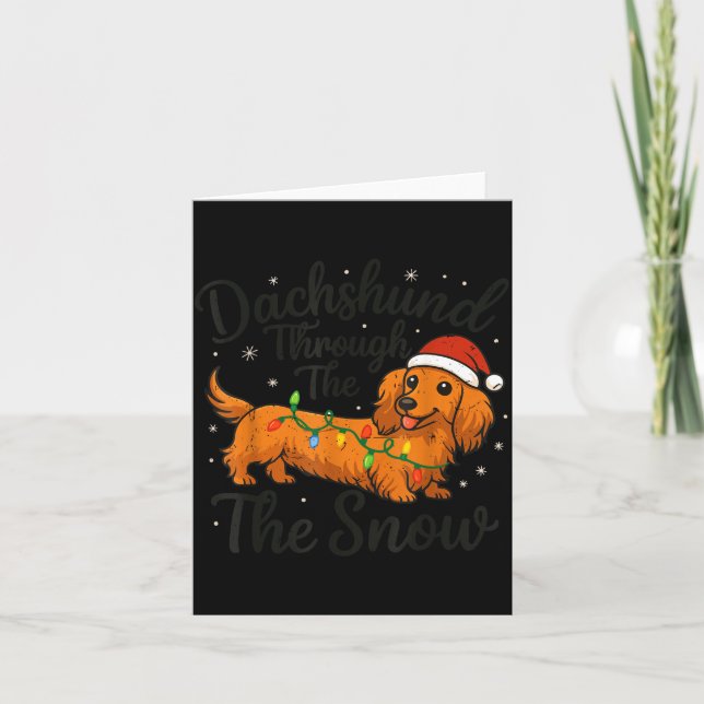 Dachshund Through The Snow Christmas Pajama Toddle Karte (Vorderseite)