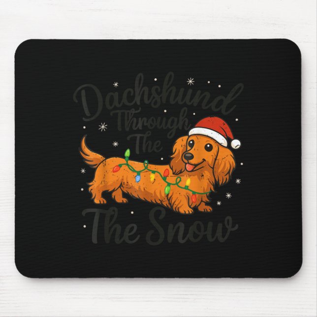 Dachshund Through The Snow Christmas Pajama Toddle Mousepad (Vorne)