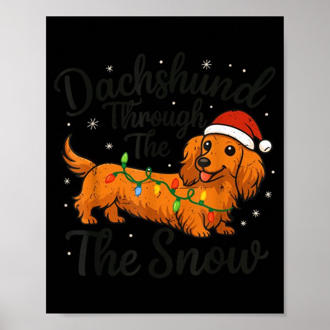 Dachshund Through The Snow Christmas Pajama Toddle Poster (Vorne)