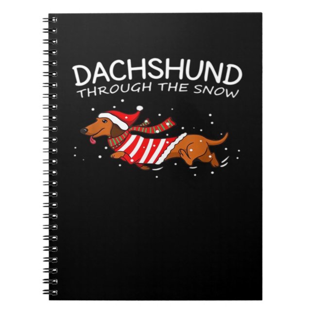 Dachshund Through The Snow Funny Dog Christmas Cla Notizblock (Vorderseite)