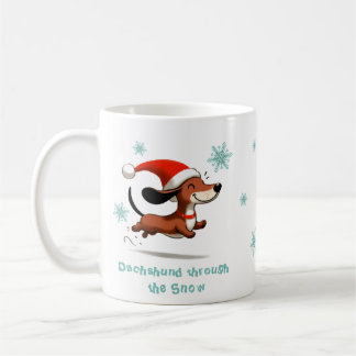 Dachshund through the Snow puppy dog Christmas Kaffeetasse