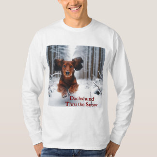 Dachshund Thru le T-shirt de neige
