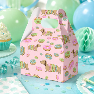 Dachshund- und Donut-Geschenkbox für Feiern Geschenkschachtel