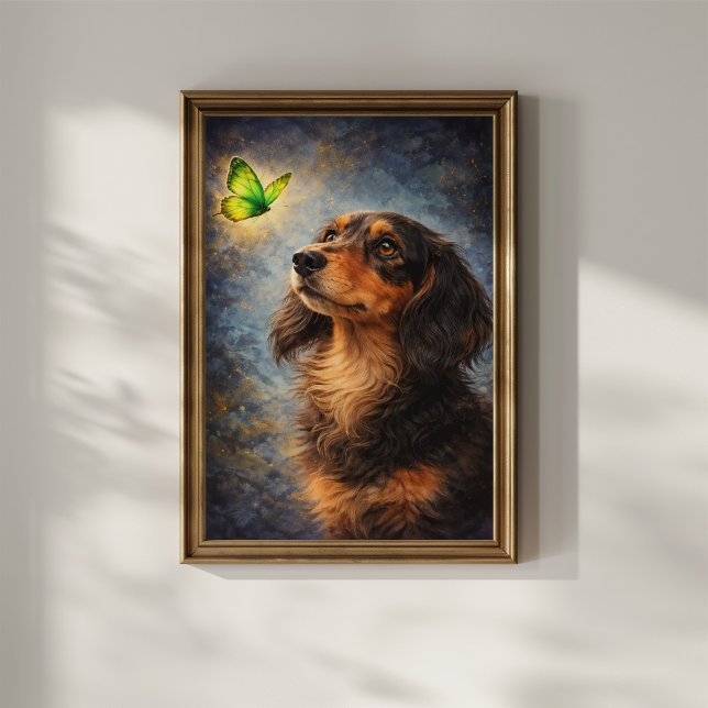 Dachshund und Schmetterling Poster (Von Creator hochgeladen)