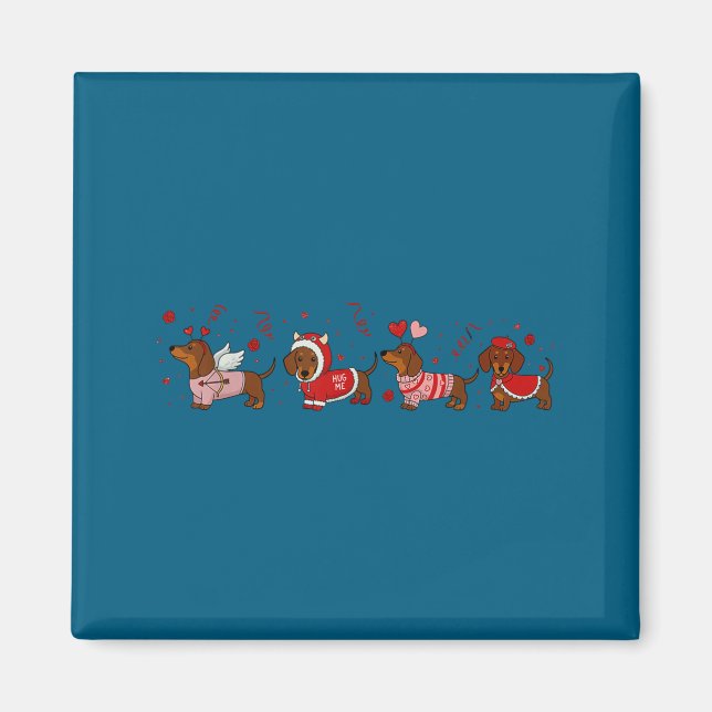 Dachshund Valentine Dachshund Valentine’s Day Saus Magnet (Vorne)