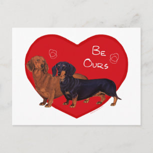 Dachshund Valentinstag Feiertagspostkarte