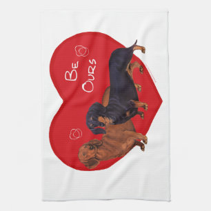 Dachshund Valentinstag Handtuch
