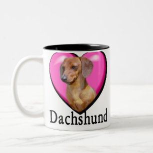 Dachshund Valentinstag Zweifarbige Tasse