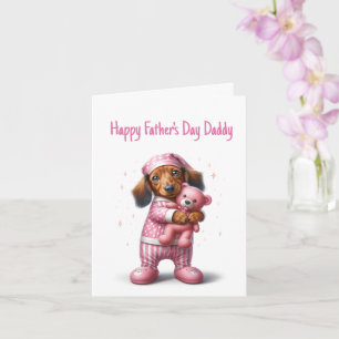 Dachshund Vatertag von Tochter Karte